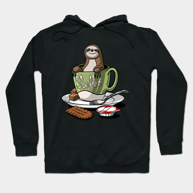 Sloffee Sloth Coffee Hoodie by underheaven